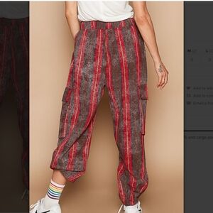 POL Red Plaid Cargo Pants NWOT